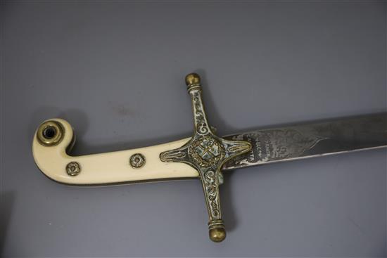 A good 1831 regulation general officers mameluke sword of General Sir George Balfour,